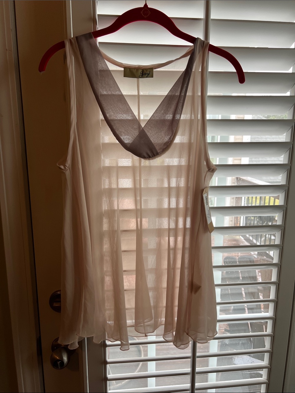 Sheer Sleeveless Blouse in Blush Pink